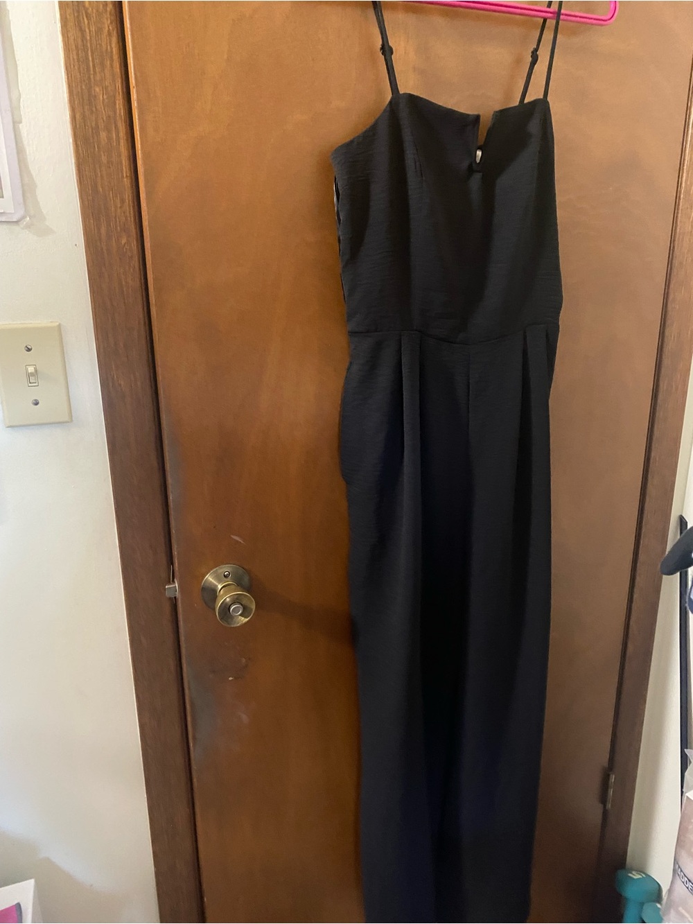 Black Spaghetti Strap Evening Dress